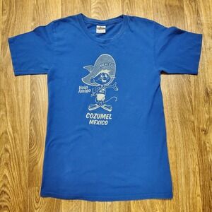 Vtg Speedy Gonzales Shirt Men Small Blue‎ Hola Amigo Looney Tunes Cozumel Mexico